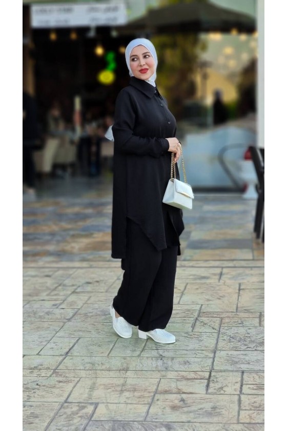 4471 - Tesettür İkili Takım Si̇yah-J3