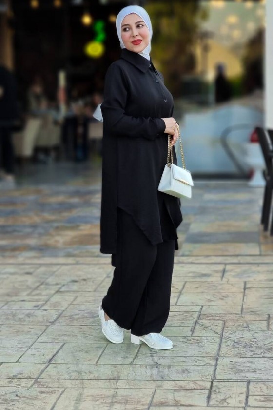 4471 - Tesettür İkili Takım Si̇yah-J3