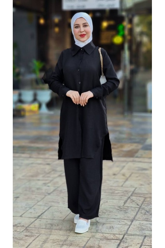 4471 - Tesettür İkili Takım Si̇yah-J3