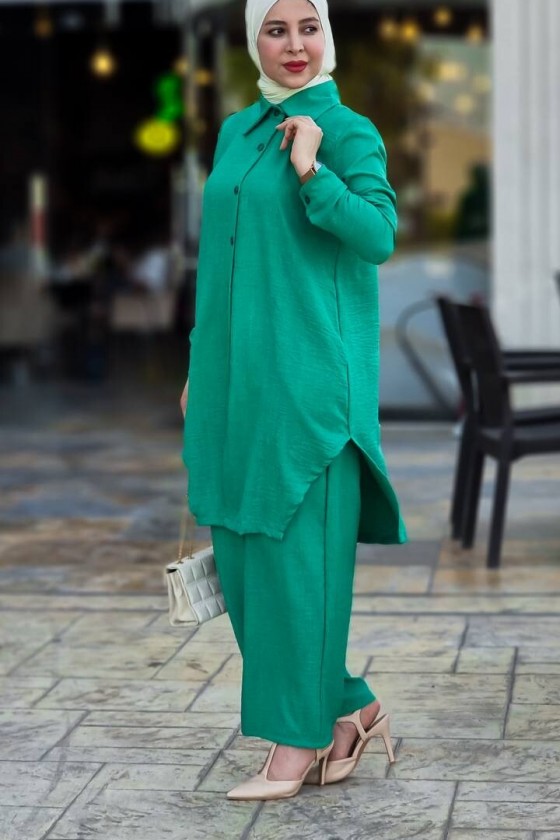 4471 - Tesettür İkili Takım Yeşi̇l-J3