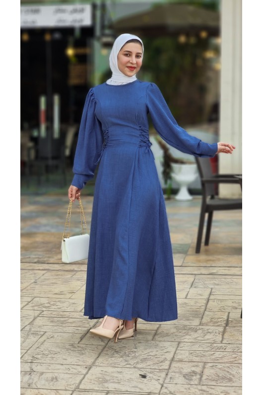 4467 - Tesettür Elbise Mavi̇-I9