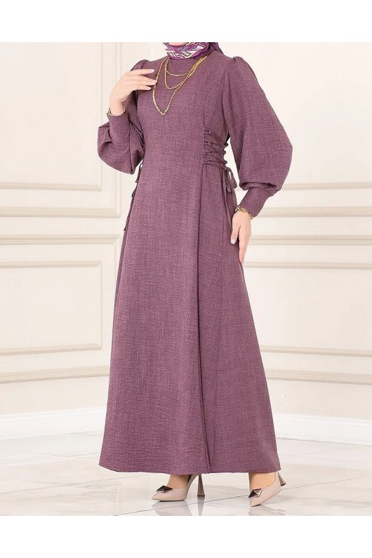 4467 - Tesettür Elbise Pembe-I9