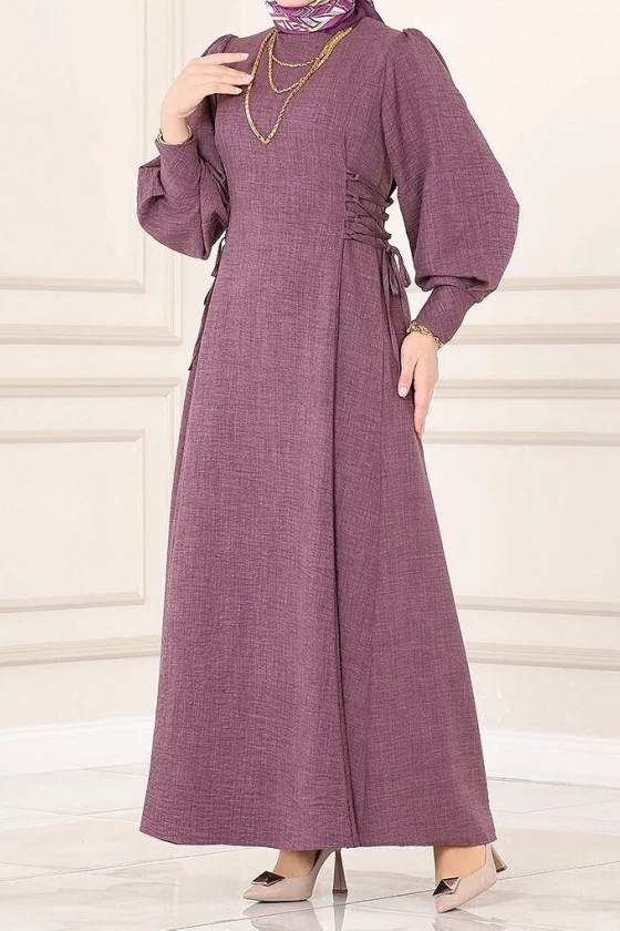 4467 - Tesettür Elbise Pembe-I9