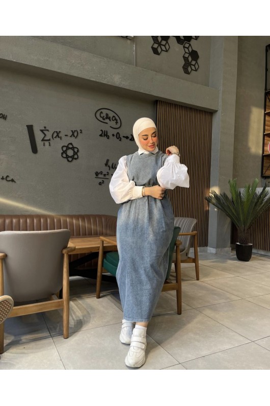4491 - Tesettür Kot Jile Mavi̇-D0