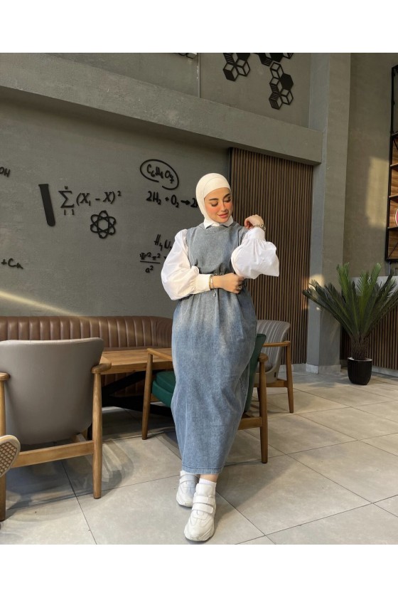 4491 - Tesettür Kot Jile Mavi̇-D0