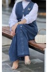 4498 - Tesettür Kot İkili Takım Mavi̇-K8 4498 - Tesettür Kot İkili Takım Mavi̇-K8