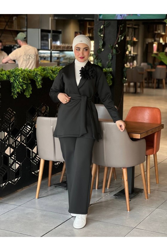 44105 - Tesettür İkili Takım Si̇yah-K8 44105 - Tesettür İkili Takım Si̇yah-K8