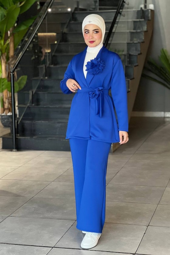 44105 - Tesettür İkili Takım Mavi̇-K8