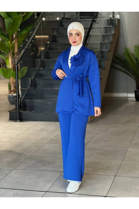 44105 - Tesettür İkili Takım Mavi̇-K8