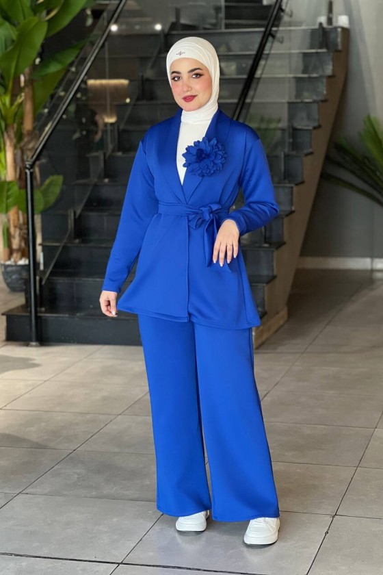 44105 - Tesettür İkili Takım Mavi̇-K8