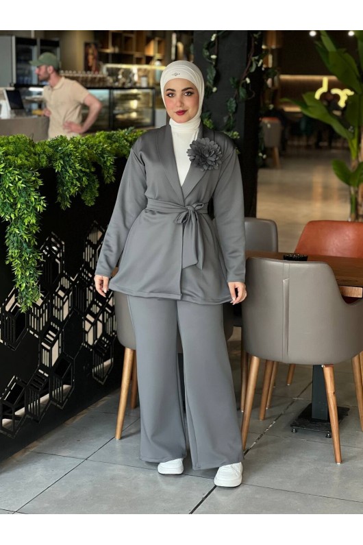 44105 - Tesettür İkili Takım Gri̇-K8 44105 - Tesettür İkili Takım Gri̇-K8