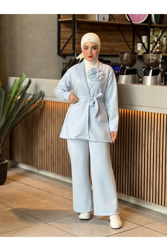 44105 - Tesettür İkili Takım Açık Mavi-K8 44105 - Tesettür İkili Takım Açık Mavi-K8