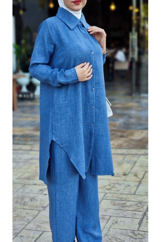 4471 - Tesettür İkili Takım Mavi̇-J3