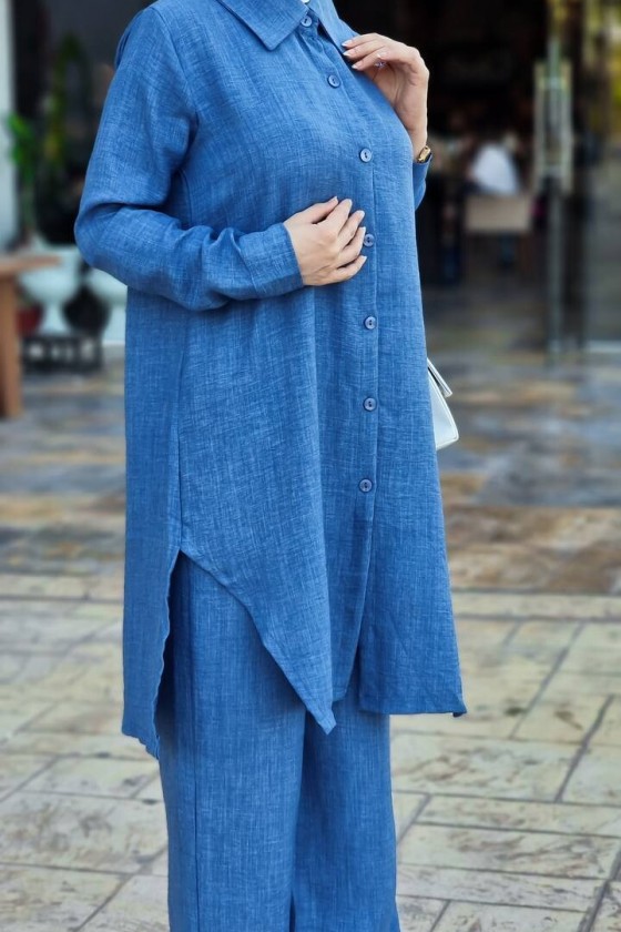 4471 - Tesettür İkili Takım Mavi̇-J3