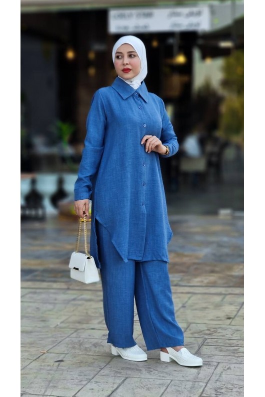 4471 - Tesettür İkili Takım Mavi̇-J3