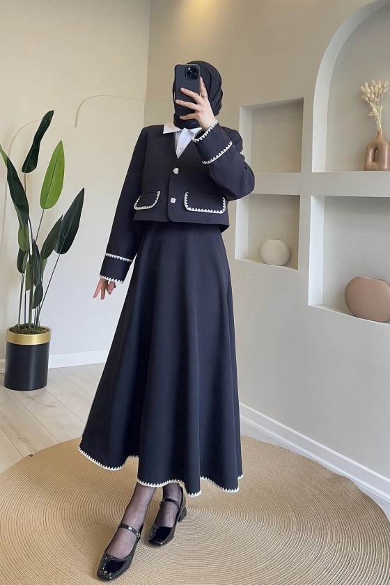 4492 - Tesettür İkili Takım Si̇yah-K 7