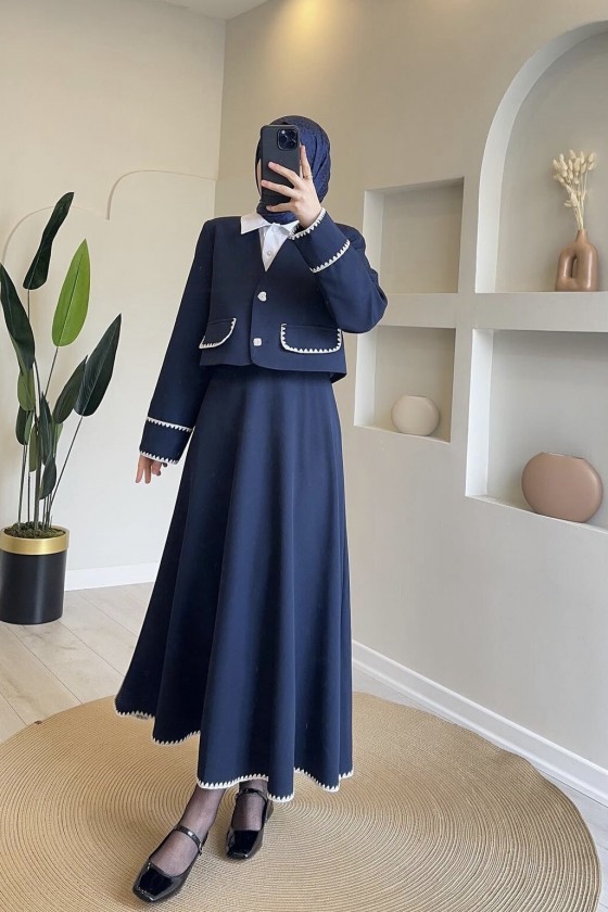 4492 - Tesettür İkili Takım Laci̇vert-K 7