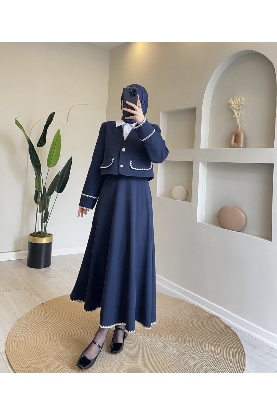 4492 - Tesettür İkili Takım Laci̇vert-K 7