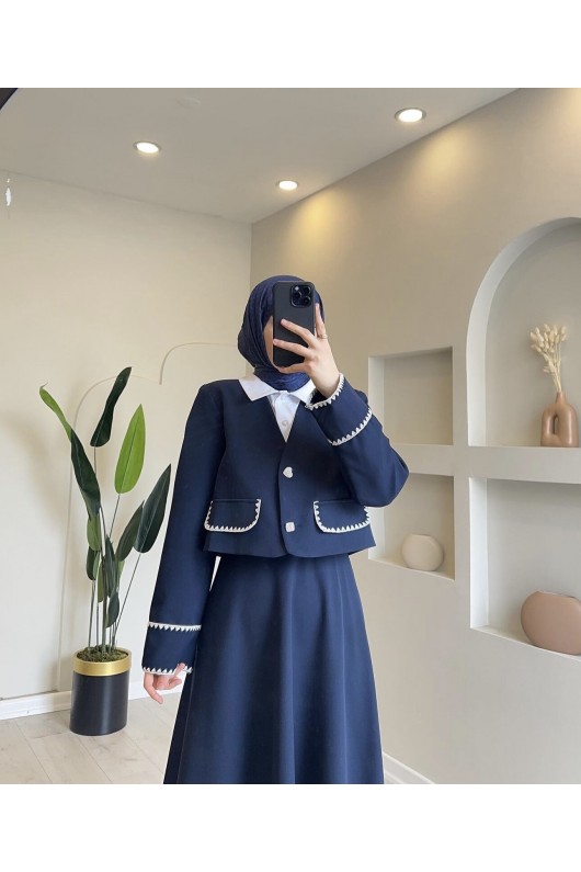 4492 - Tesettür İkili Takım Laci̇vert-K 7 4492 - Tesettür İkili Takım Laci̇vert-K 7