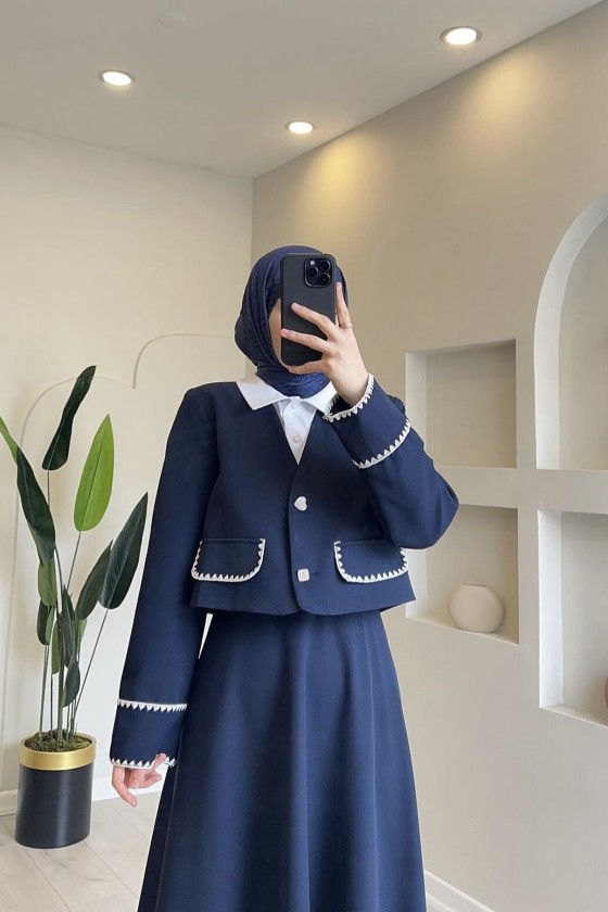 4492 - Tesettür İkili Takım Laci̇vert-K 7