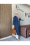 44103 - Tesettür Kot Tunik Mavi̇-K10