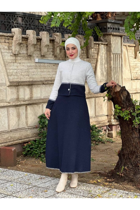 44101 - Tesettür İkili Takım Laci̇vert-Z20