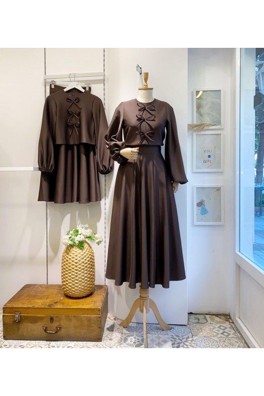 44125 - Tesettür İkili Takım Kahverengi̇ 44125 - Tesettür İkili Takım Kahverengi̇