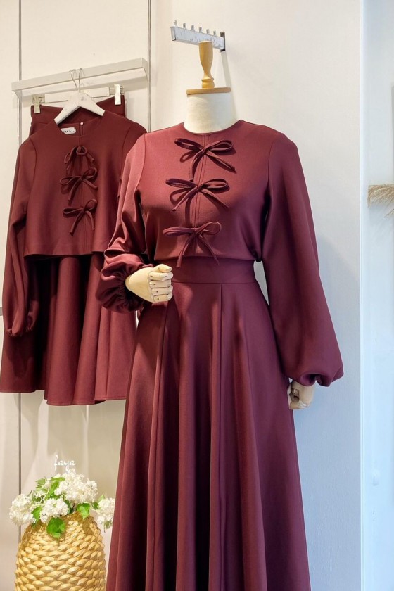 44125 - Tesettür İkili Takım Bordo 44125 - Tesettür İkili Takım Bordo