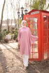 4503  Keten Uzun Tunik Pembe-J-7