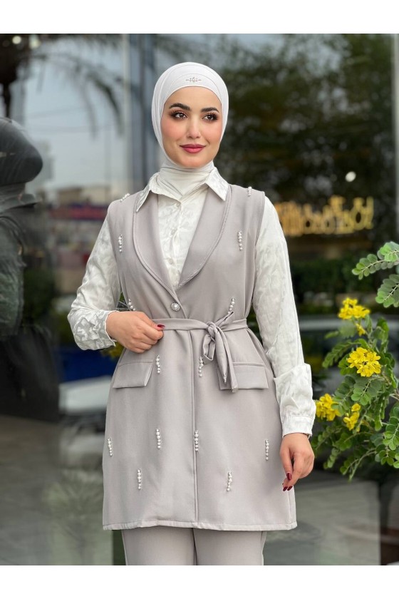 44110 - Tesettür İkili Takım Bej-K8 44110 - Tesettür İkili Takım Bej-K8