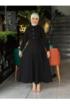 4517 - Krep Kumaş İkili Tesettür Takım Si̇yah-L7 4517 - Krep Kumaş İkili Tesettür Takım Si̇yah-L7