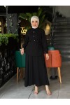 4517 - Krep Kumaş İkili Tesettür Takım Si̇yah-L7 4517 - Krep Kumaş İkili Tesettür Takım Si̇yah-L7