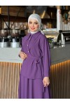 4517 - Krep Kumaş İkili Tesettür Takım Mor-L7 4517 - Krep Kumaş İkili Tesettür Takım Mor-L7