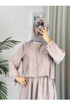 2240 - Keten Kumaş Tesettür İkili Takım Bej 2240 - Keten Kumaş Tesettür İkili Takım Bej