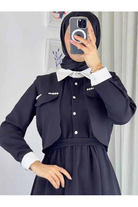 2522 - Tesettür İkili Takım Si̇yah-M3 2522 - Tesettür İkili Takım Si̇yah-M3