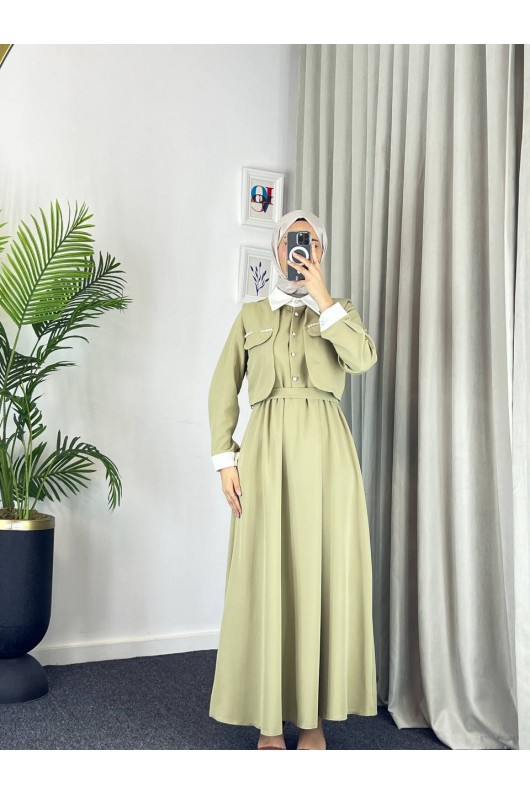 2522 - Tesettür İkili Takım Haki̇-M3 2522 - Tesettür İkili Takım Haki̇-M3