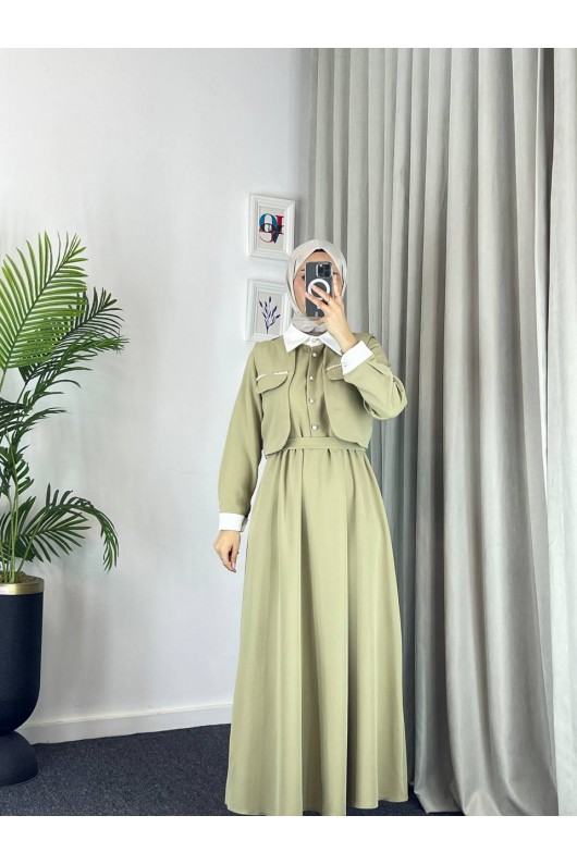 2522 - Tesettür İkili Takım Haki̇-M3 2522 - Tesettür İkili Takım Haki̇-M3