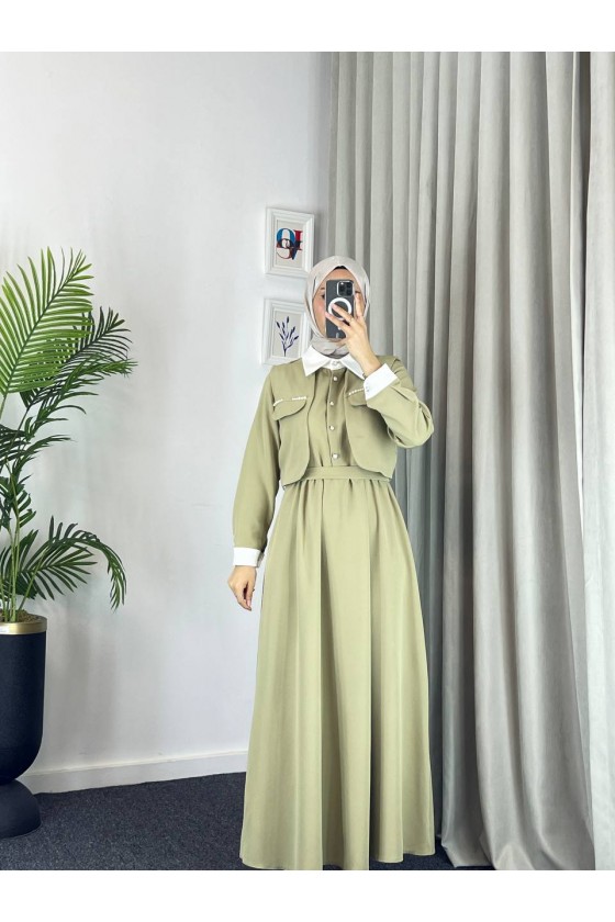 2522 - Tesettür İkili Takım Haki̇-M3 2522 - Tesettür İkili Takım Haki̇-M3