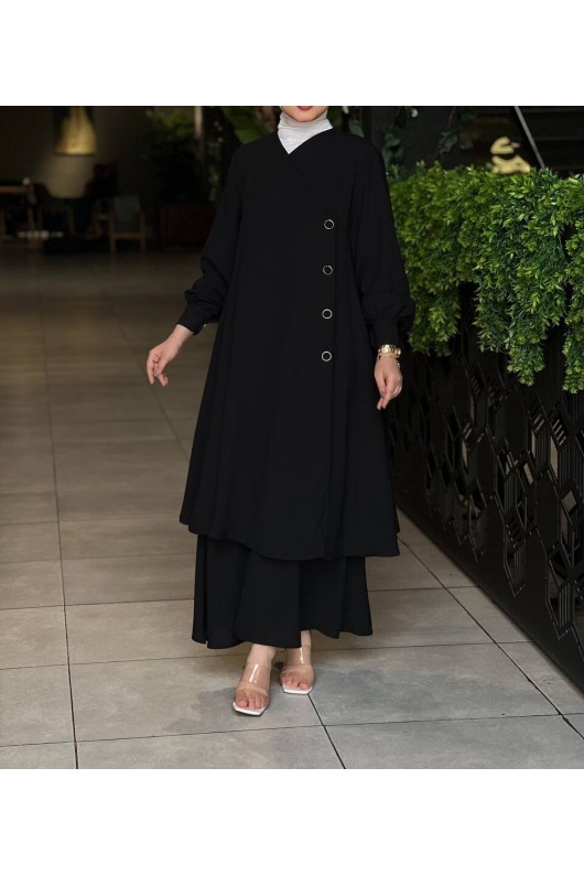 4530 - Etekli Tesettür İkili Takım Si̇yah-Z16 4530 - Etekli Tesettür İkili Takım Si̇yah-Z16