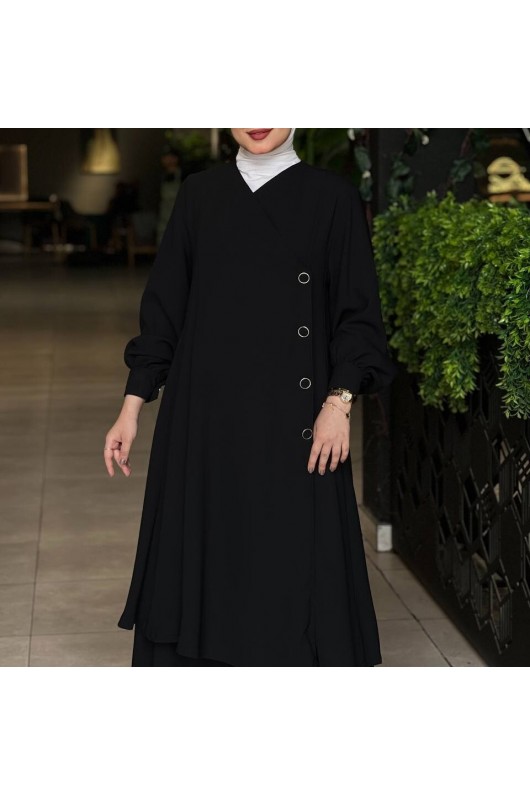 4530 - Etekli Tesettür İkili Takım Si̇yah-Z16 4530 - Etekli Tesettür İkili Takım Si̇yah-Z16