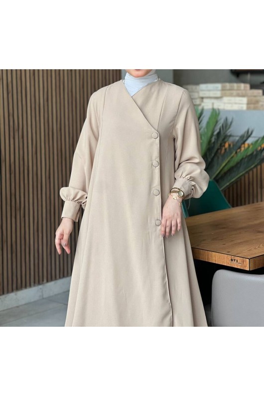 4530 - Etekli Tesettür İkili Takım Bej-Z16 4530 - Etekli Tesettür İkili Takım Bej-Z16