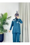 7756 - Keten Tesettür İkili Takım Mavi̇-Z1 7756 - Keten Tesettür İkili Takım Mavi̇-Z1