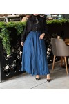 7757 - Kırışık Tesettür Etek Mavi̇ 7757 - Kırışık Tesettür Etek Mavi̇