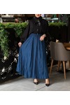 7757 - Kırışık Tesettür Etek Mavi̇ 7757 - Kırışık Tesettür Etek Mavi̇