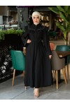 4505 - Krep Kumaş Tesettür Elbise Si̇yah-K 8 4505 - Krep Kumaş Tesettür Elbise Si̇yah-K 8