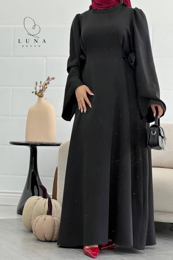 4516 - Bağlamalı Tesettür Elbise Si̇yah-L8 4516 - Bağlamalı Tesettür Elbise Si̇yah-L8