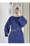 4524 - Seyyar Kemerli Cep Detaylı Kot Tesettür Elbise Mavi̇-Z1 4524 - Seyyar Kemerli Cep Detaylı Kot Tesettür Elbise Mavi̇-Z1