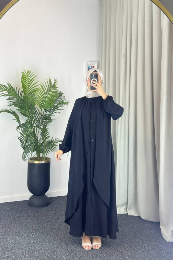 4534 - Tesettür Elbise Si̇yah-Z17