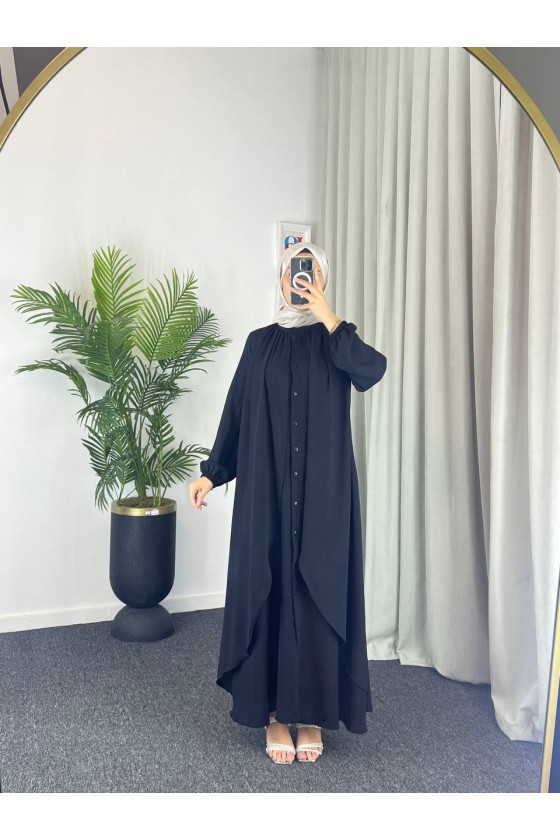 4534 - Tesettür Elbise Si̇yah-Z17