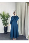 4535 - Keten Tesettür Elbise Mavi̇ 4535 - Keten Tesettür Elbise Mavi̇